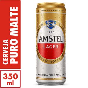 Cerveja Amstel Lager Puro Malte Premium Lata 350ml