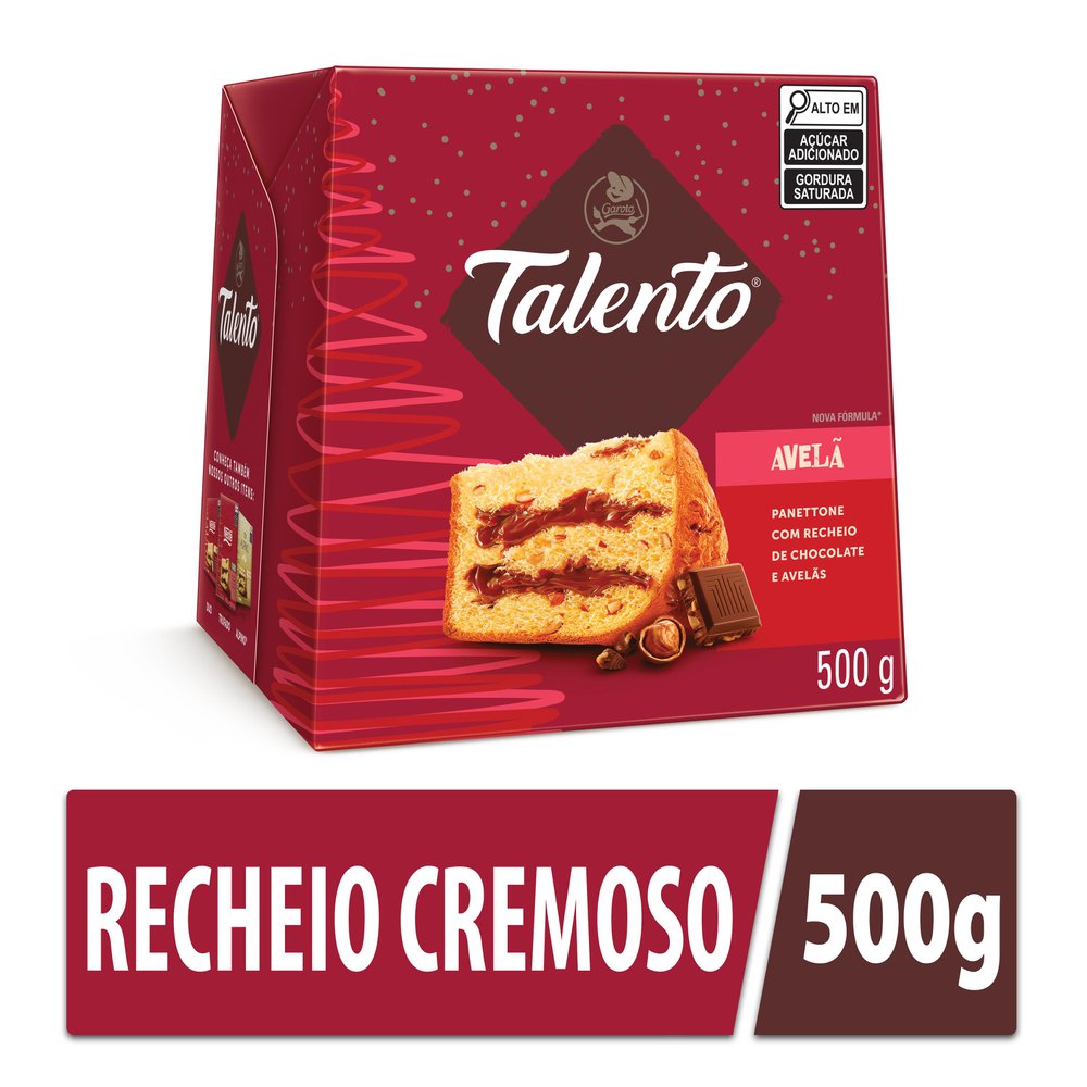 Panettone Nestlé Talento Avelã Recheio Cremoso 500g