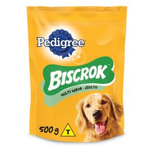 Petisco p/ Cães Pedigree Biscrok Adultos Leite Cenoura Fígado e Espinafre Multi Pouch 500g