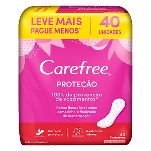 Protetor Diário Carefree Proteção s/ Abas c/ Perfume Pacote c/ 40 Unid Leve Mais Pague Menos