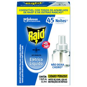 Repelente Líquido Elétrico 45 Noites Raid Caixa 32.9ml