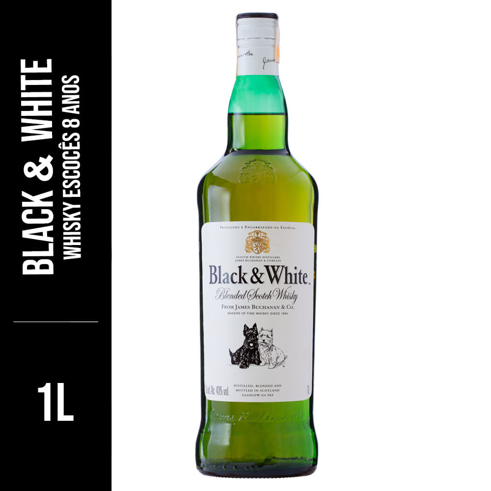 ブラック&ホワイト　BLACK&WHITE ウイスキー Whisky Black & White 1l | Bretas Supermercado