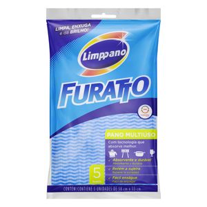 Pano Furatto Multiuso Azul com 5 Unidades