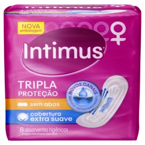 Absorvente Intimus s/ Abas Cobertura Suave c/ 8 Unid