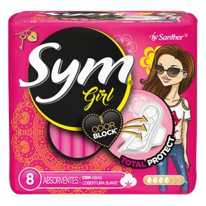 Absorvente Sym Girl c/ Abas Suave c/ 8 Unid