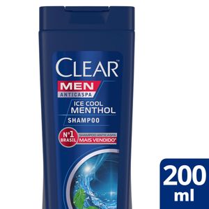 Shampoo Clear Men Anticaspa Ice Cool Menthol Frasco 200ml