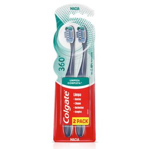 Escova Dental Colgate 360° Macia c/ 2 Unid