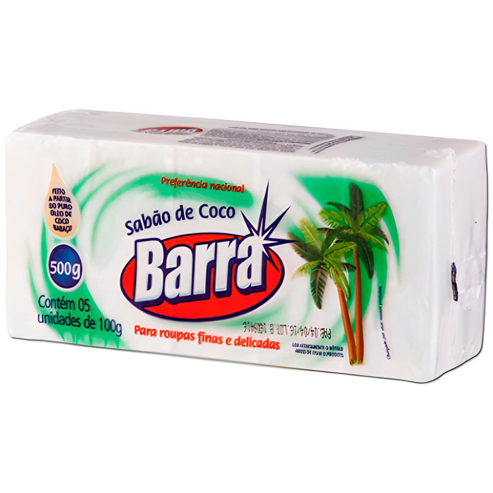 Sabão De Coco Em Barra 5x100g - Barra