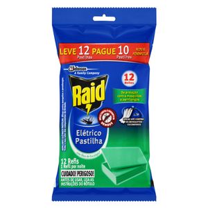 Repelente Raid Pastilha Eucalipto Refil Leve 12 Pague 10 Unid