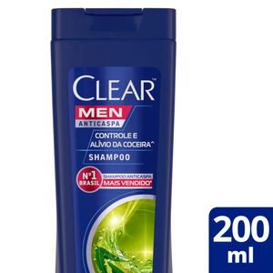 Shampoo Clear Men Anticaspa Controle e Alívio da Coceira Frasco 200ml