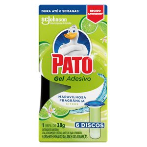 Desodorizador Sanitário Pato Gel Adesivo Citrus Refil 38g