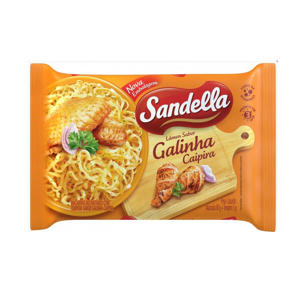 Macarrão Instantâneo Lámen Sandella Galinha Caipira Pacote 85g | Bretas ...