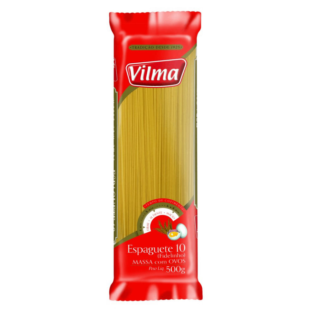 Massa com Ovos Espaguete Vilma n°10 500g