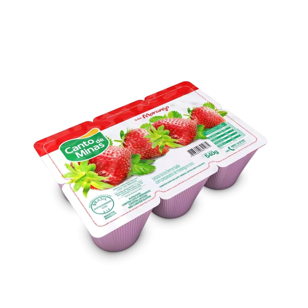 Bebida Láctea Canto de Minas Morango Bandeja 540g | Bretas Supermercado