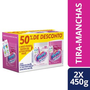 Tira Manchas Vanish em Pó Oxi Action para Roupas Brancas e Coloridas com 2 Unid de 450g