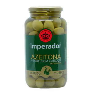 Azeitona Verde Imperador c/ Caroço Vidro 500g