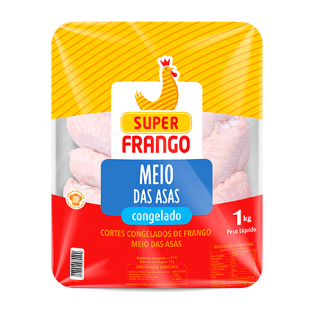 Meio da Asa de Frango Super Frango Congelado Bandeja 1Kg | Bretas ...