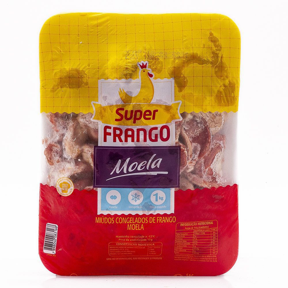 Moela de Frango Super Frango Congelada Bandeja 1Kg | Bretas Supermercado