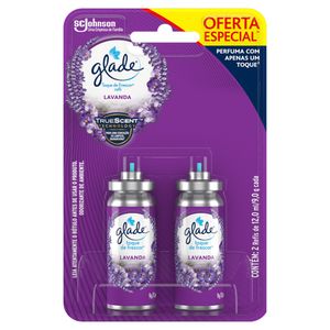 Odorizador de Ambiente Glade Toque de Frescor Lavanda Refil Blister 12ml c/ 2 Unid Oferta Especial