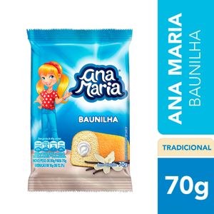 Bolo Ana Maria Recheio de Baunilha 70gde 85g Cada