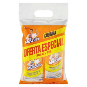 Kit Mr. Músculo 500ml + Refil 400ml Desconto de 50% no Refil