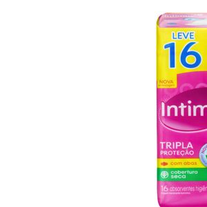 Absorvente Intimus Cobertura Seca c/ Abas Tripla Proteção Leve 16 Pague 14 Unid