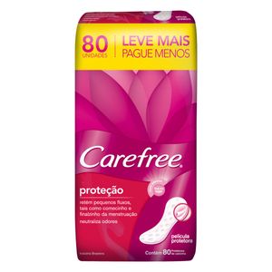 Protetor Diário Carefree Proteção s/ Abas c/ 80 Unid Leve Mais Pague Menos