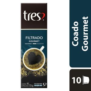 Café em Cápsula 3 Corações Gourmet Torrado e Moído Caixa 75g com 10 Unidades