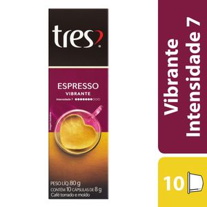 Café 3 Corações Espresso Vibrante 10 Cápsulas de 8g