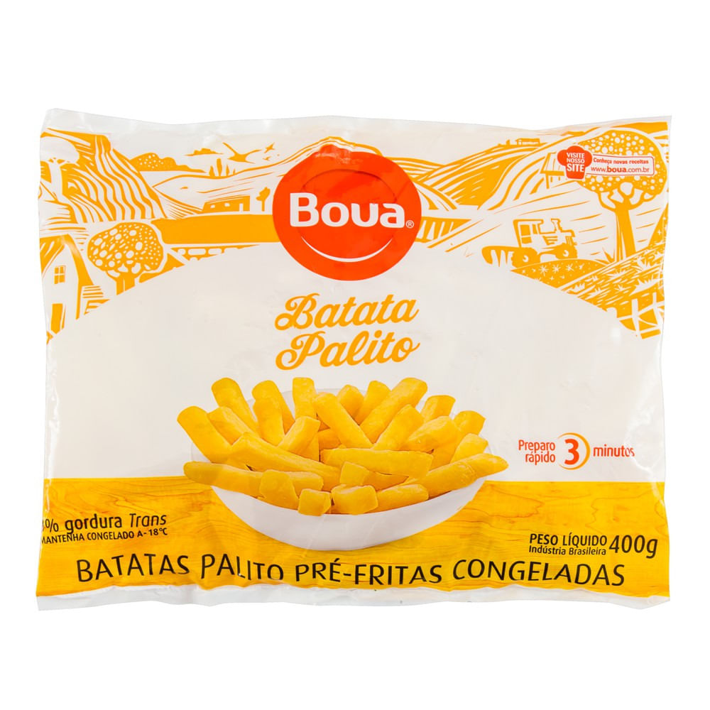 Batata Palito Pré-Frita Boua Congelada 400g | Bretas Supermercado