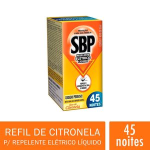 Repelente Elétrico Líquido SBP 45 Noites Citronela Refil 1 unidade 35ml