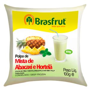 Polpa de Fruta Brasfrut Abacaxi c/ Hortelã 100g