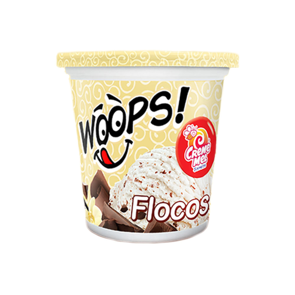 Sorvete Creme Mel Woops Flocos 185g | Bretas Supermercado