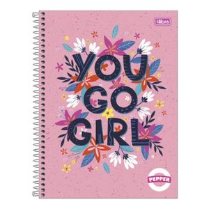 Caderno Tilibra Capa Dura Universitário Pepper Feminino 1x1 80 Folhas