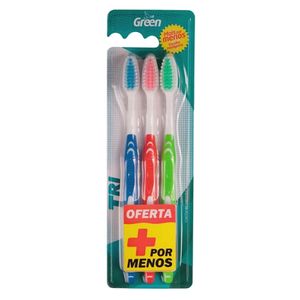 Escova Dental Green Tri Macia com 3 Unid