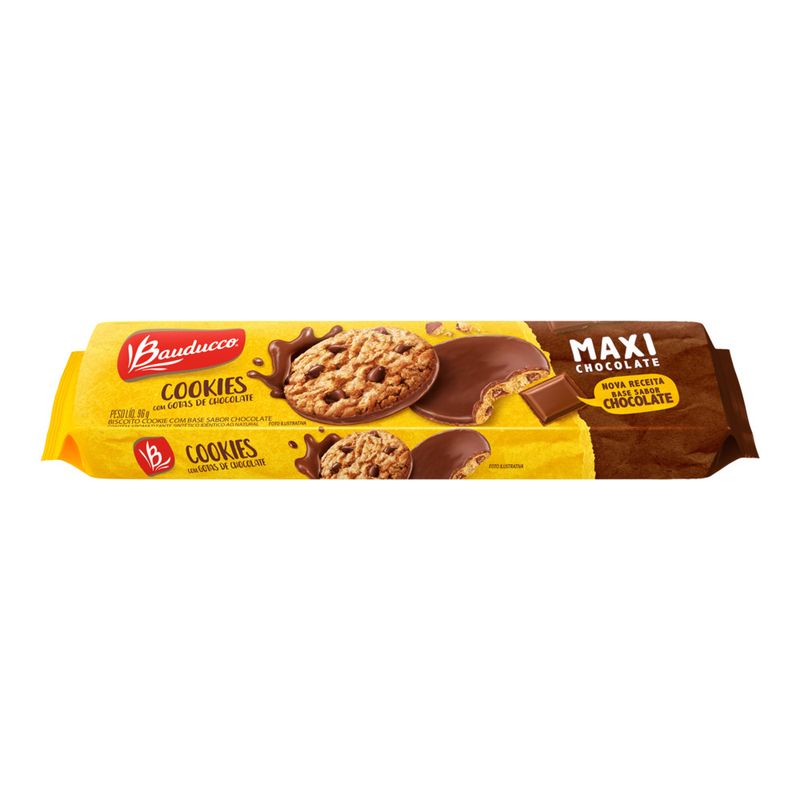 Biscoito Cookies Bauducco Maxi Gotas de Chocolate 96g, Biscoito Doce