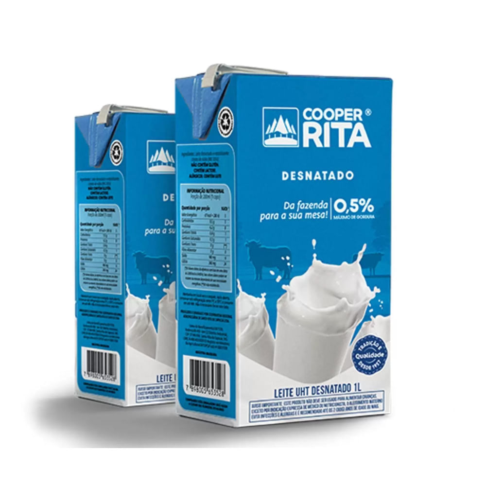 Leite Uht Cooper Rita Desnatado 1l | Bretas Supermercado