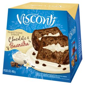 Panettone Visconti Chocolate c/ Recheio de Baunilha Caixa 450g