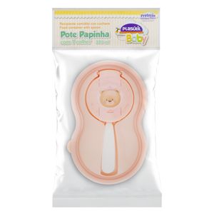 Pote p/ Papinha Plasútil c/ Colher Ursa Rosa 320ml