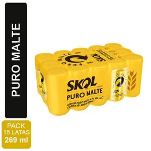 Cerveja Skol Puro Malte c/ 15 269ml