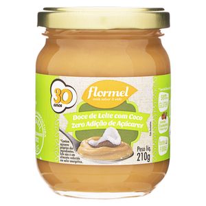 Doce de Leite Flormel c/ Coco s/ Açúcar Vidro 210g