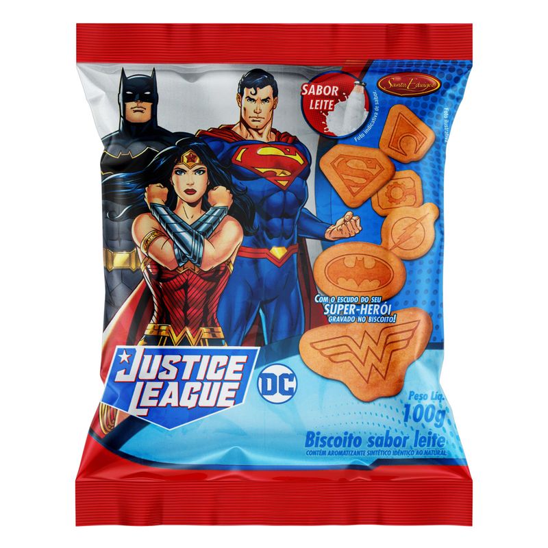 Biscoito Amanteigado Santa Edwiges Liga da Justiça Leite 100g