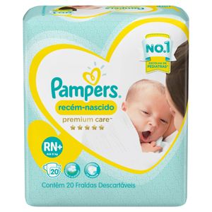 Fralda Descartável Pampers Premium Care RN c/ 20 Unid