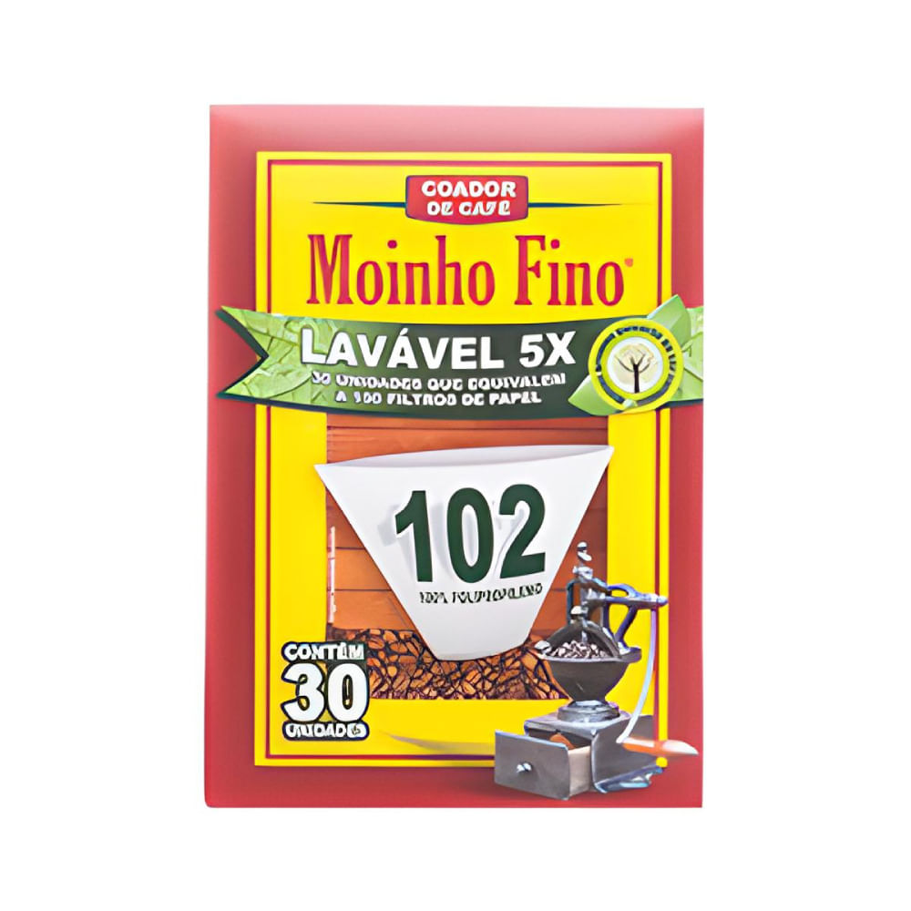 Coador de Café Moinho Fino 102 Lavável 5x com 30 Unidades | Bretas ...