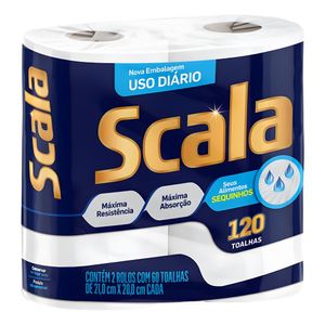 Papel Toalha Scala Plus 60 Folhas c/ 2 Unid