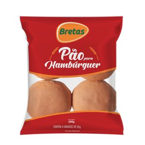 Pão de Hambúrguer Bretas 200g c/ 4