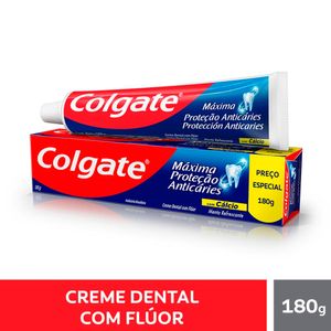 Creme Dental Colgate Máxima Proteção Anticáries Menta Refrescante 180g Preço Especial