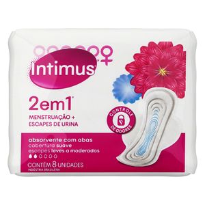 Absorvente Intimus c/ Abas Suave 2 em 1 c/ 8 Unid