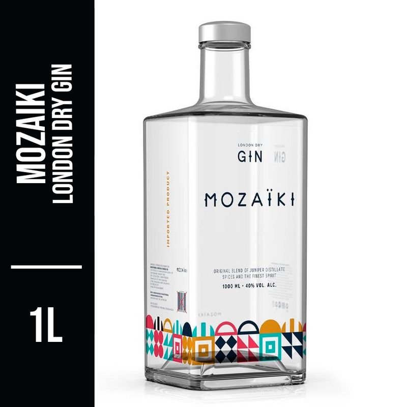 Gin Mozaiki London Dry 1l | Bretas Supermercado
