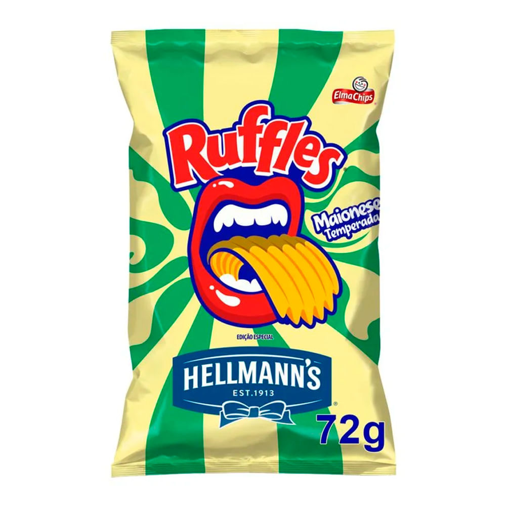 Batata Frita Ondulada Elma Chips Ruffles Hellmanns Temperada 72g ...